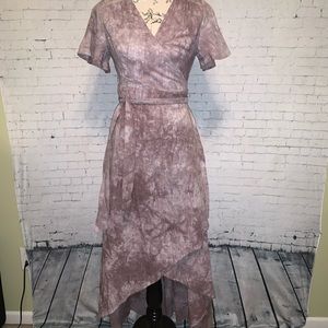 Brand new high low tie dye wrap dress medium